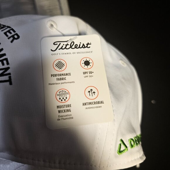 Titleist Hat Mens White Strap Back Grande Vista Adjustable - Picture 5 of 6